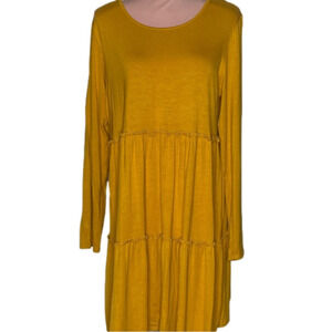 Heimish USA mustard tiered dress.